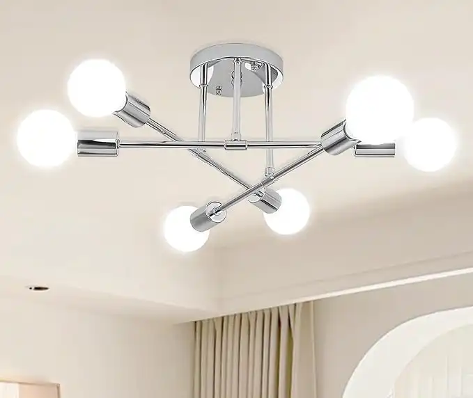 Dellemade 6-Light Silver Chandelier Ceiling Light for Home
