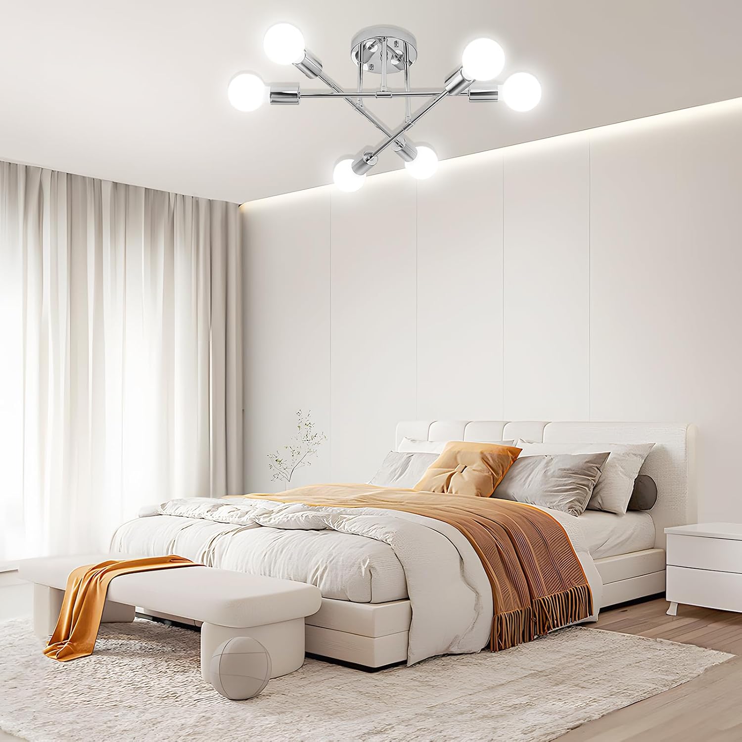 Dellemade 6-Light Silver Chandelier Ceiling Light for Home