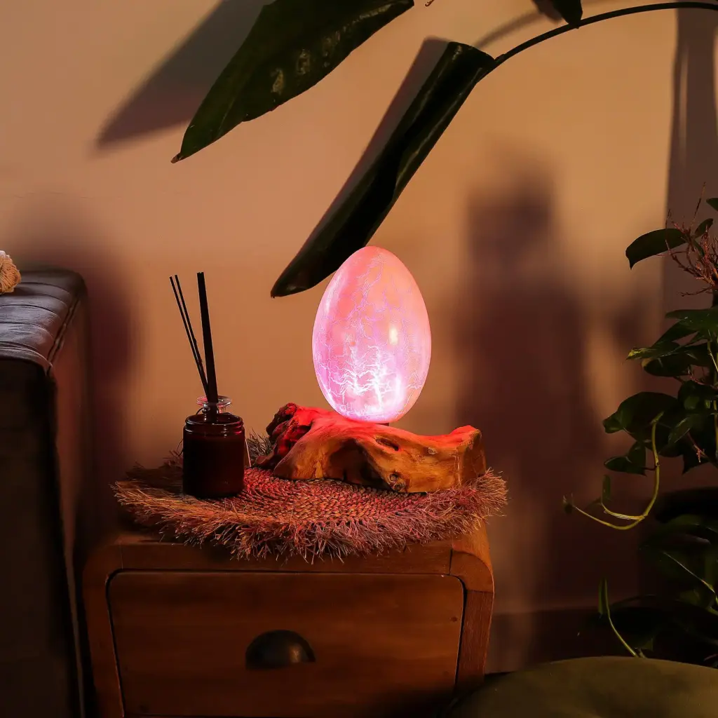 DriftGlow Lamp Crackle Fire Egg Shade – Orange | www.artisangoods.co.uk 10