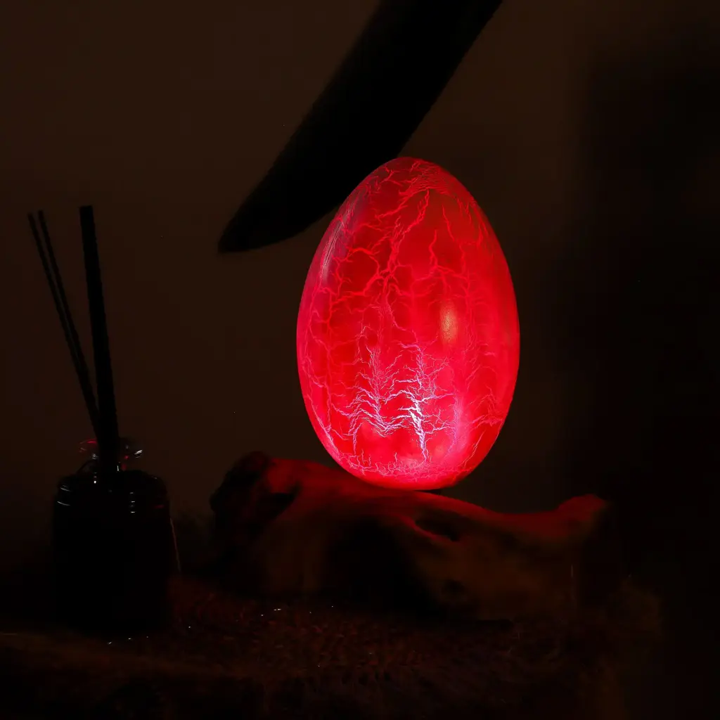 DriftGlow Lamp Crackle Fire Egg Shade – Orange | www.artisangoods.co.uk 4