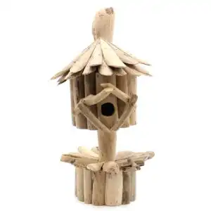 Driftwood Birdbox – On Stand | www.artisangoods.co.uk 1