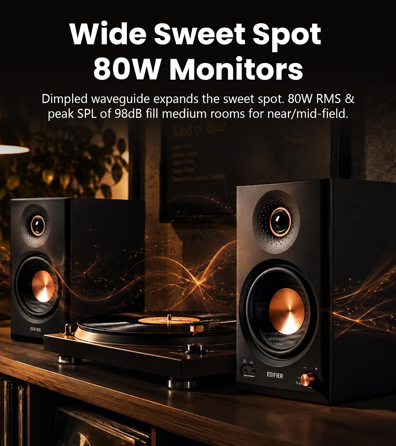 Edifier MR4.5 Bi-amped Studio Monitor Speakers 80 W RMS - Black