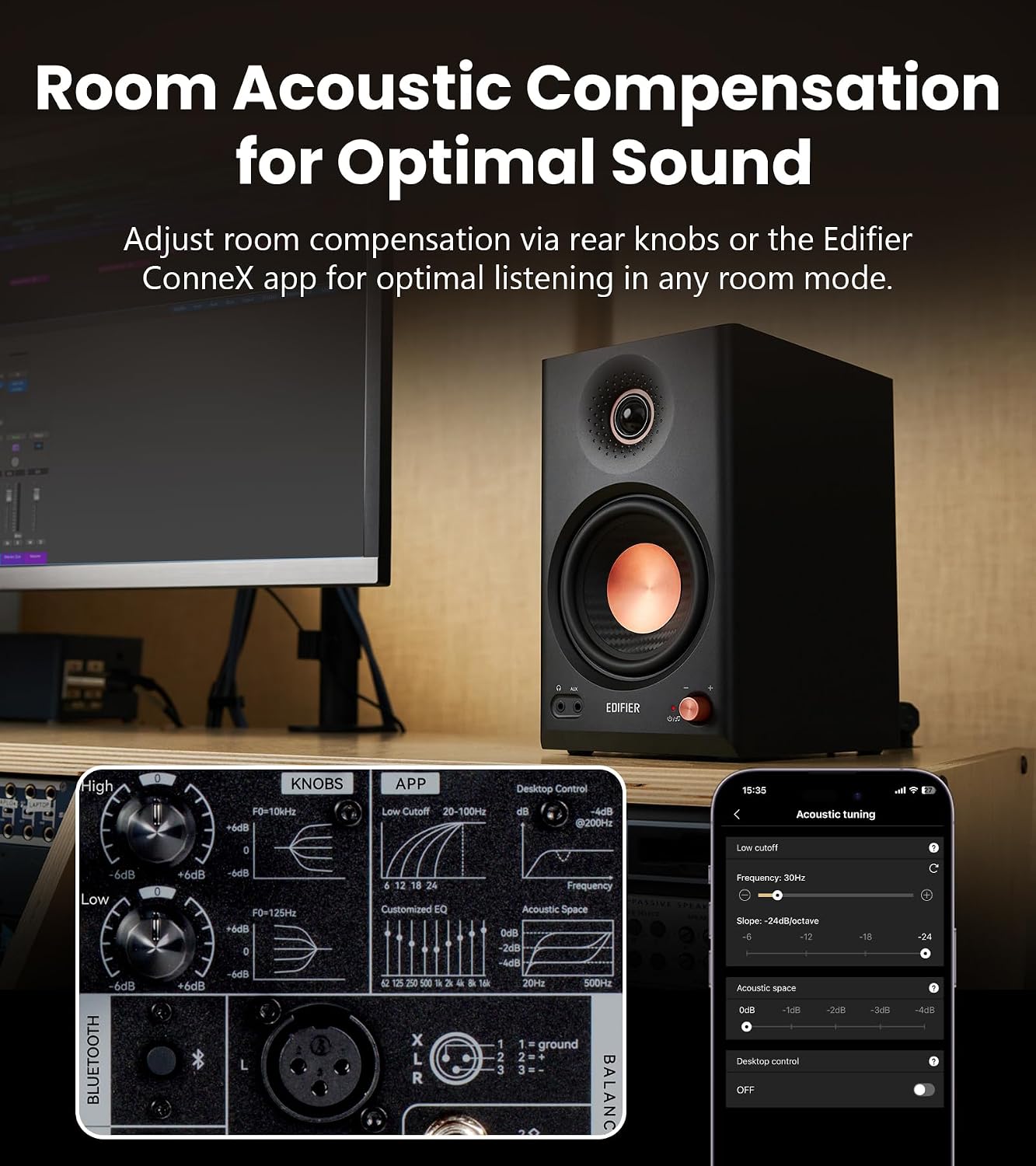 Edifier MR4.5 Bi-amped Studio Monitor Speakers 80 W RMS - Black