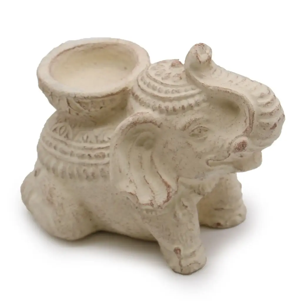 Elephant Incense & Candle Holder (cream) | www.artisangoods.co.uk