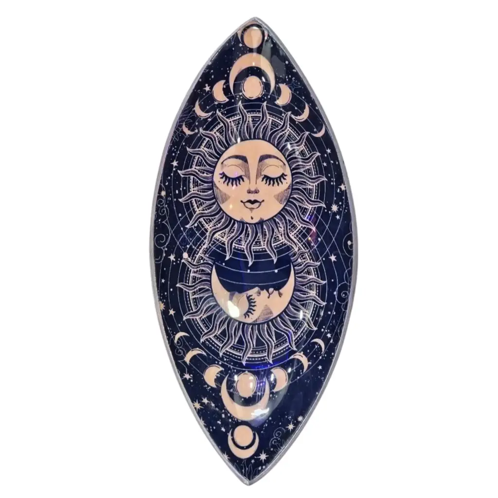 Enamel Incense Bowl – Aluminum – Pink Sun & Moon | www.artisangoods.co.uk