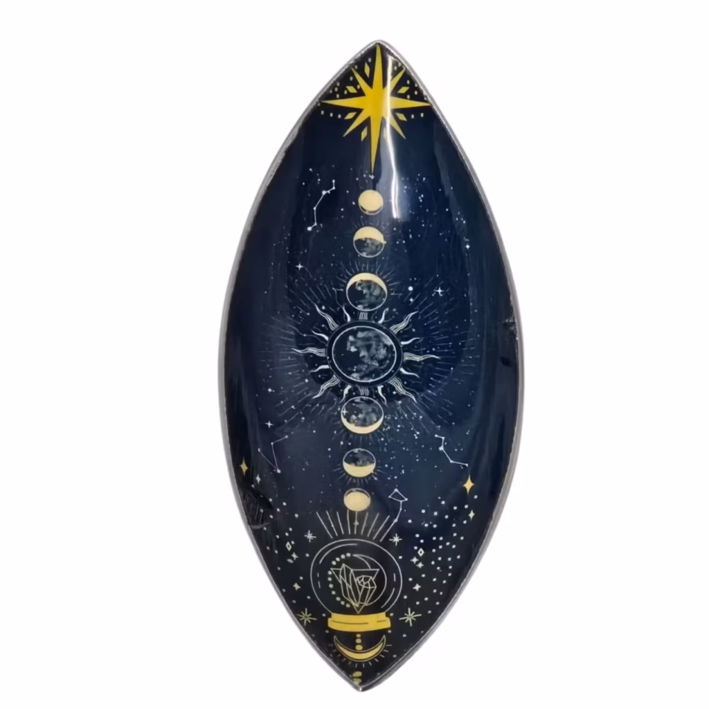 Enamel Incense Bowl – Aluminum – Zodiac Moon Phases | www.artisangoods.co.uk