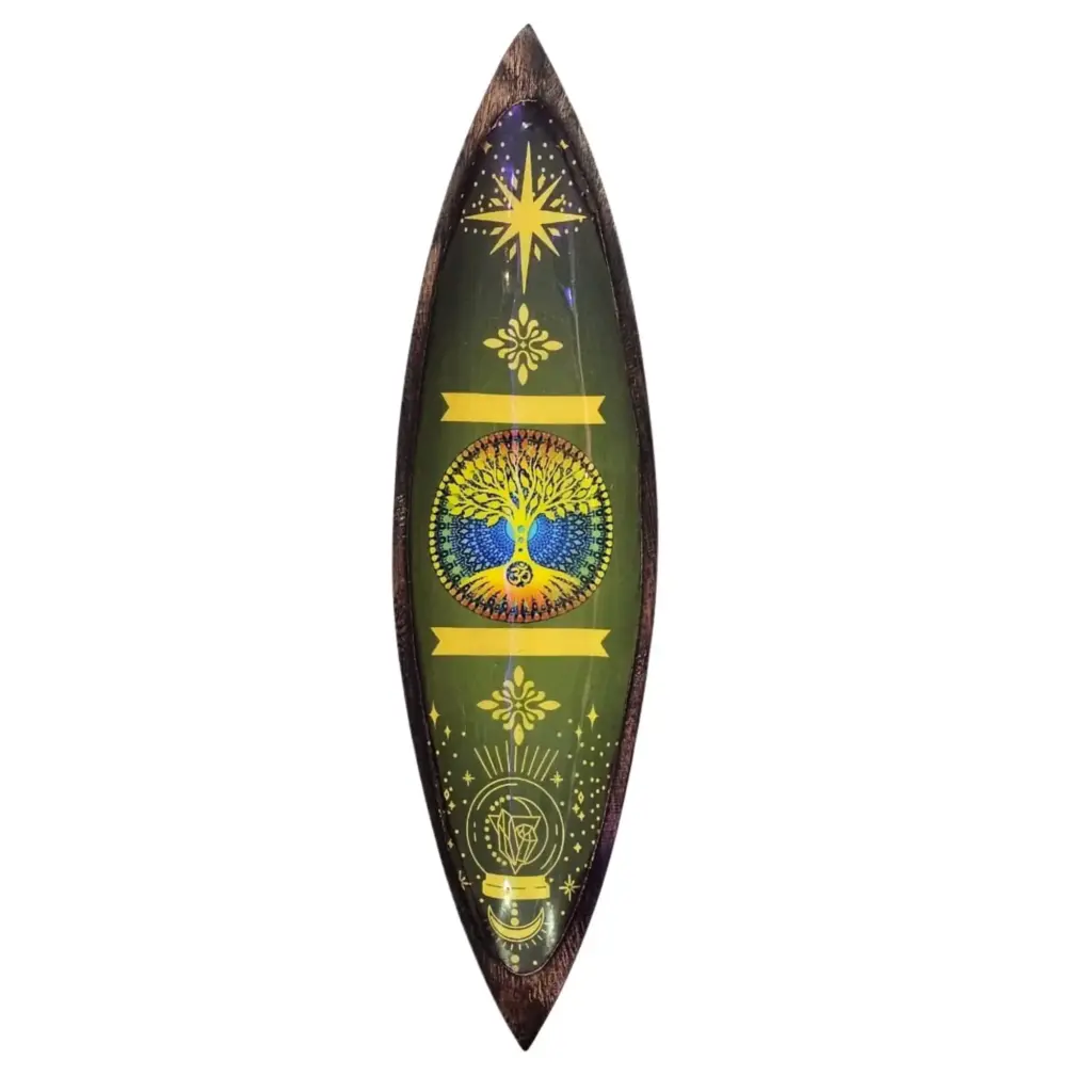 Enamel Incense Bowl – Mango Wood – Tree of Life | www.artisangoods.co.uk
