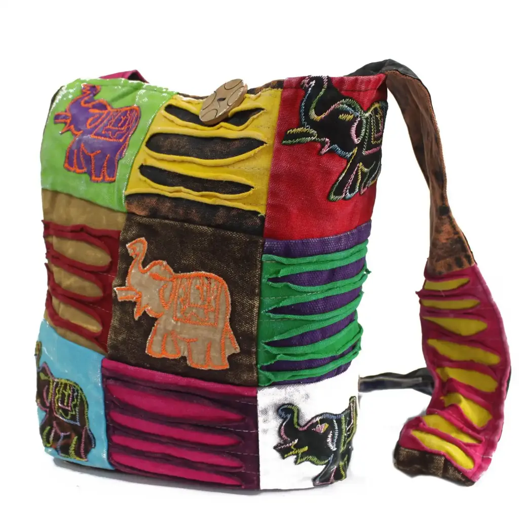 Ethnic Sling Bag – Chocolate / Elephant | www.artisangoods.co.uk