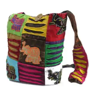 Ethnic Sling Bag – Chocolate / Elephant | www.artisangoods.co.uk 1