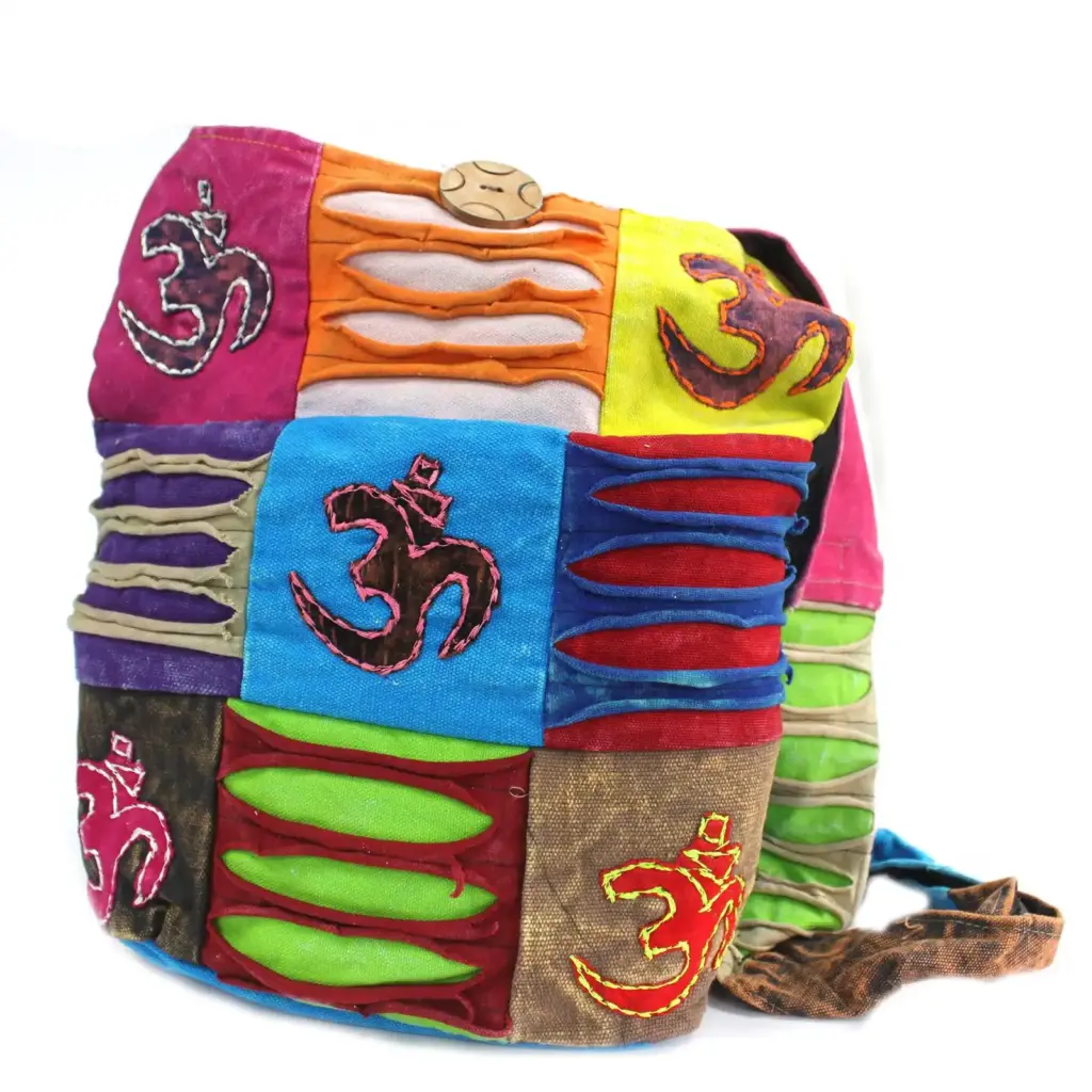 Ethnic Sling Bag – Teal / Om | www.artisangoods.co.uk 4