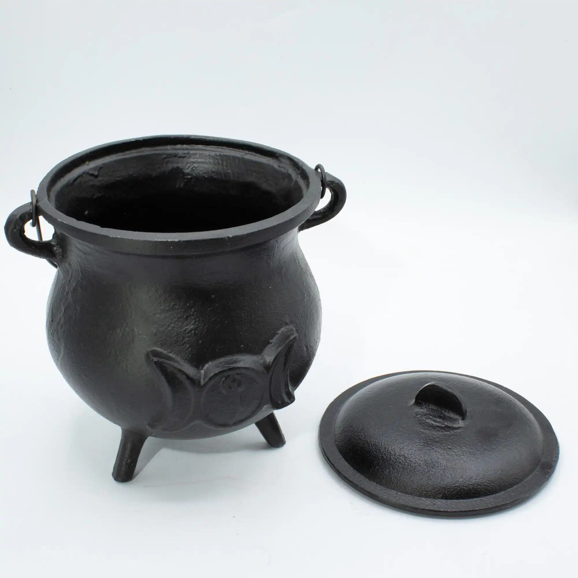 Extra Huge Cast Iron Cauldron with Triple Moon 23x18cm (at least 4kg)