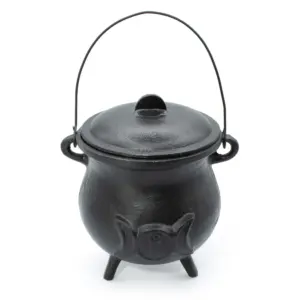 Extra Huge Cast Iron Cauldron with Triple Moon 23x18cm (at least 4kg)