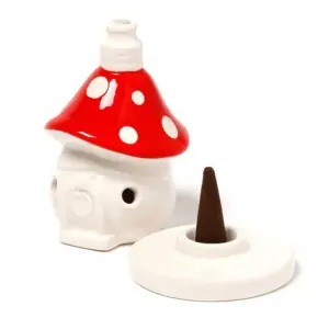 Fairy Toadstool House Ceramic Incense Cone Burner | www.artisangoods.co.uk 2