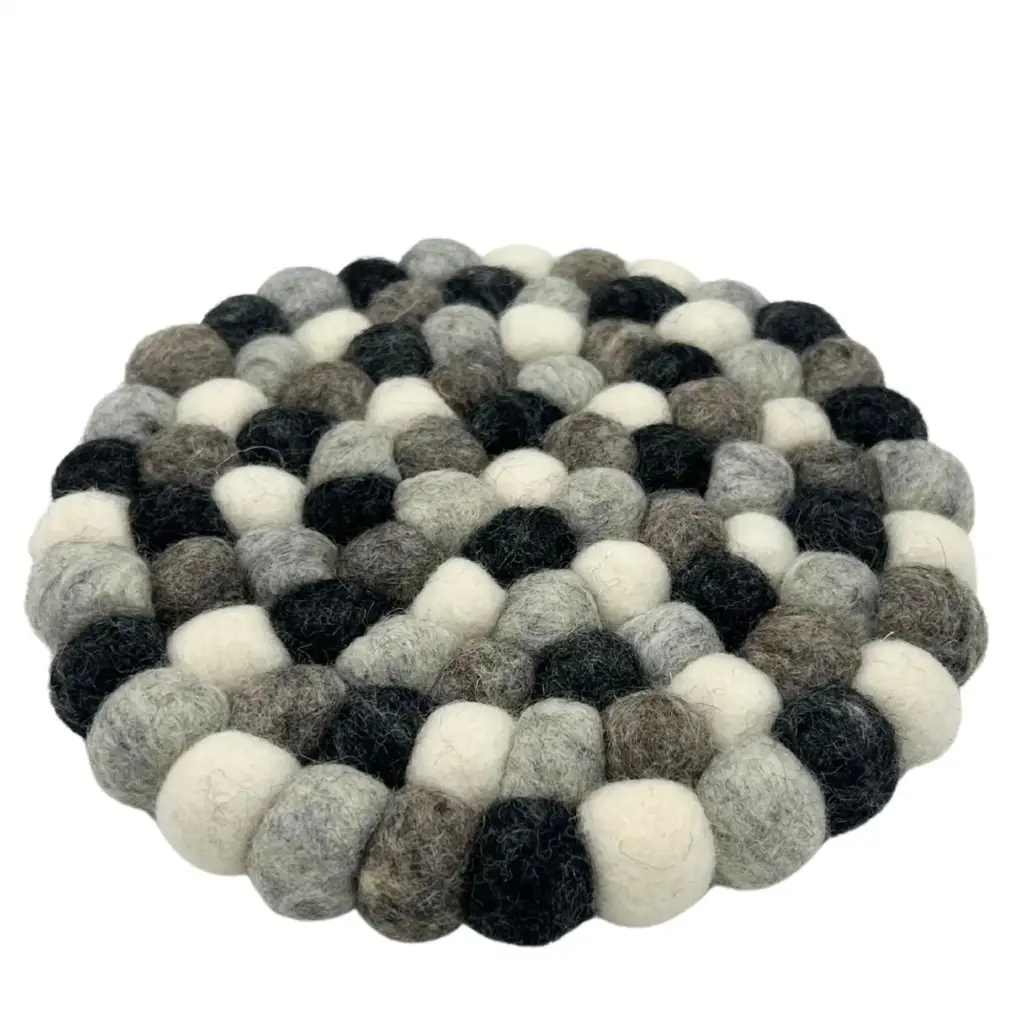 Felt Ball Round Placemat- Multi Grey Colour | www.artisangoods.co.uk 2 Felt Ball Round Placemat- Multi Grey Colour | www.artisangoods.co.uk 2