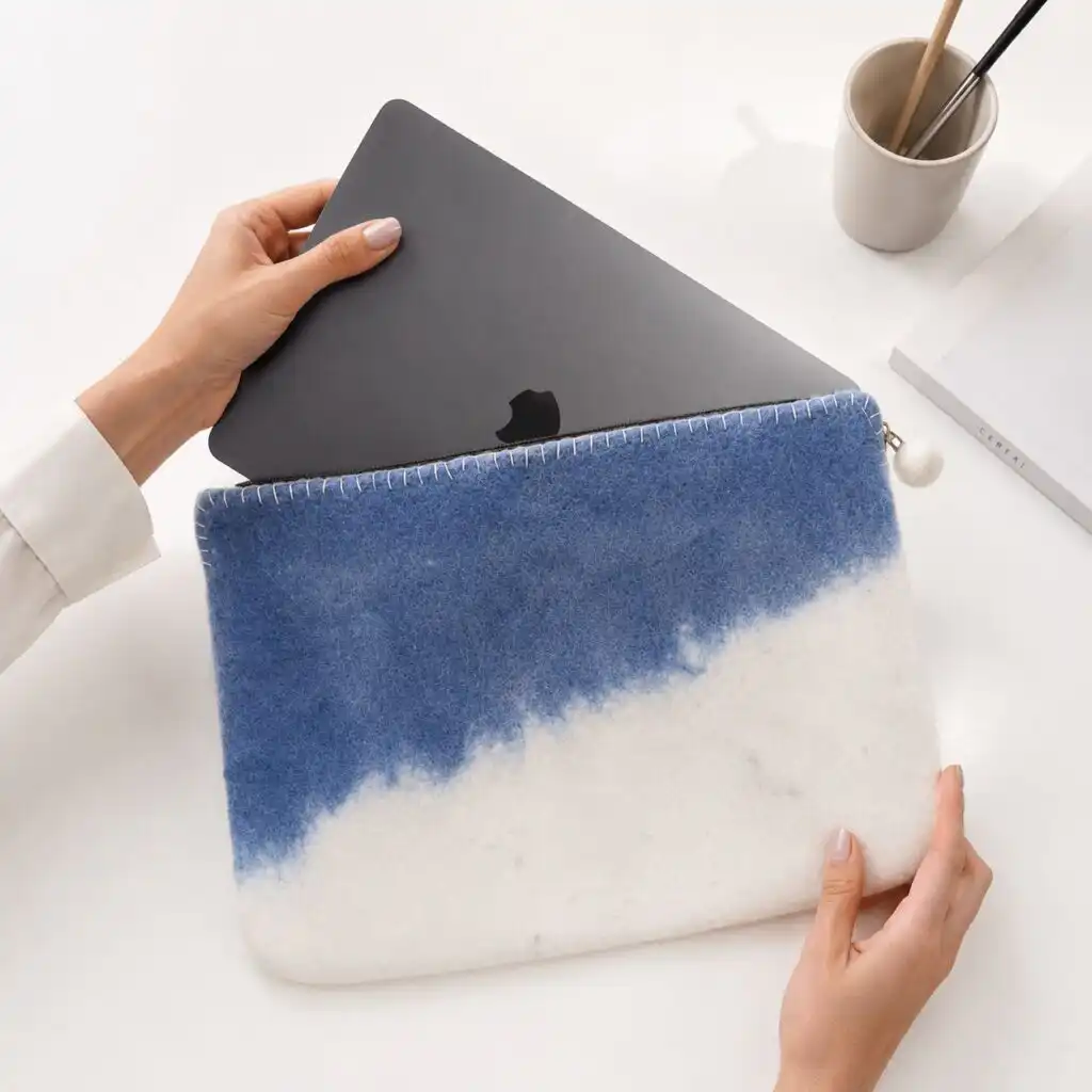 Felt Laptop Pouch (up to 14") - Blue Horizon