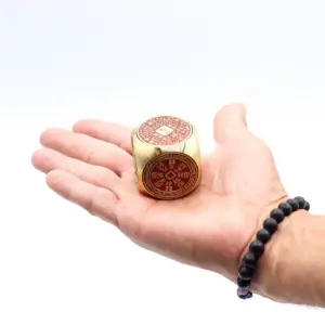 Feng Shui Fortune – Red & Brass Prosperity Cube – Flat | www.artisangoods.co.uk 4
