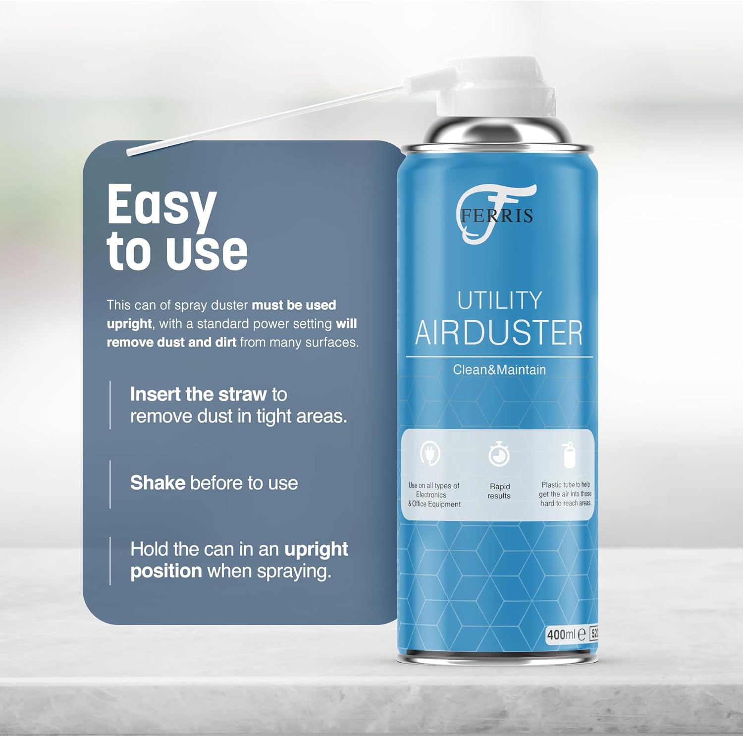 FERRIS Air Duster Can 3 Pack 400 ml for Electronics Cleaning