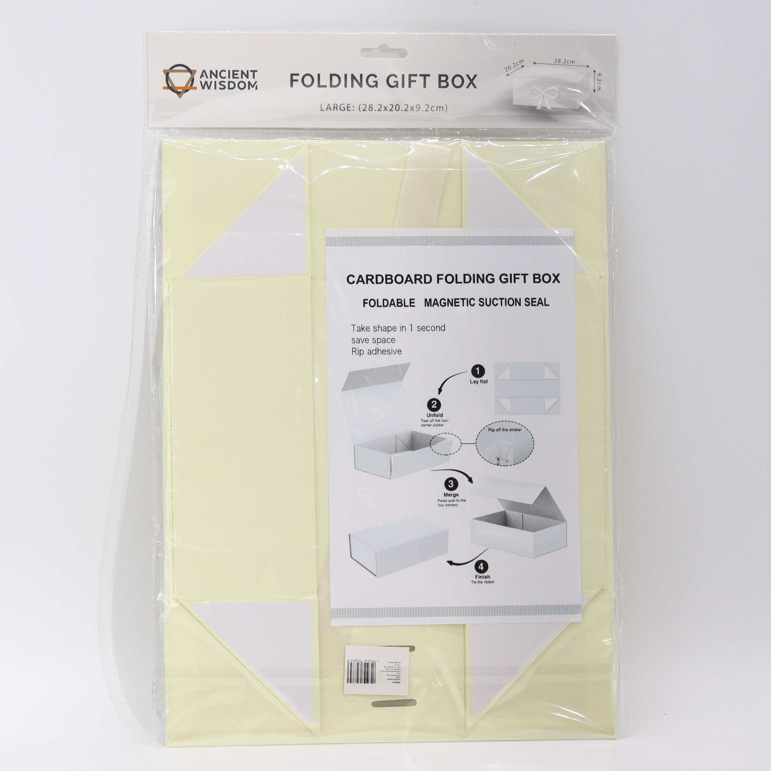 Flat Pack Gift Box – Large  (28.2×20.2×9.2cm) – Ivory | www.artisangoods.co.uk 4