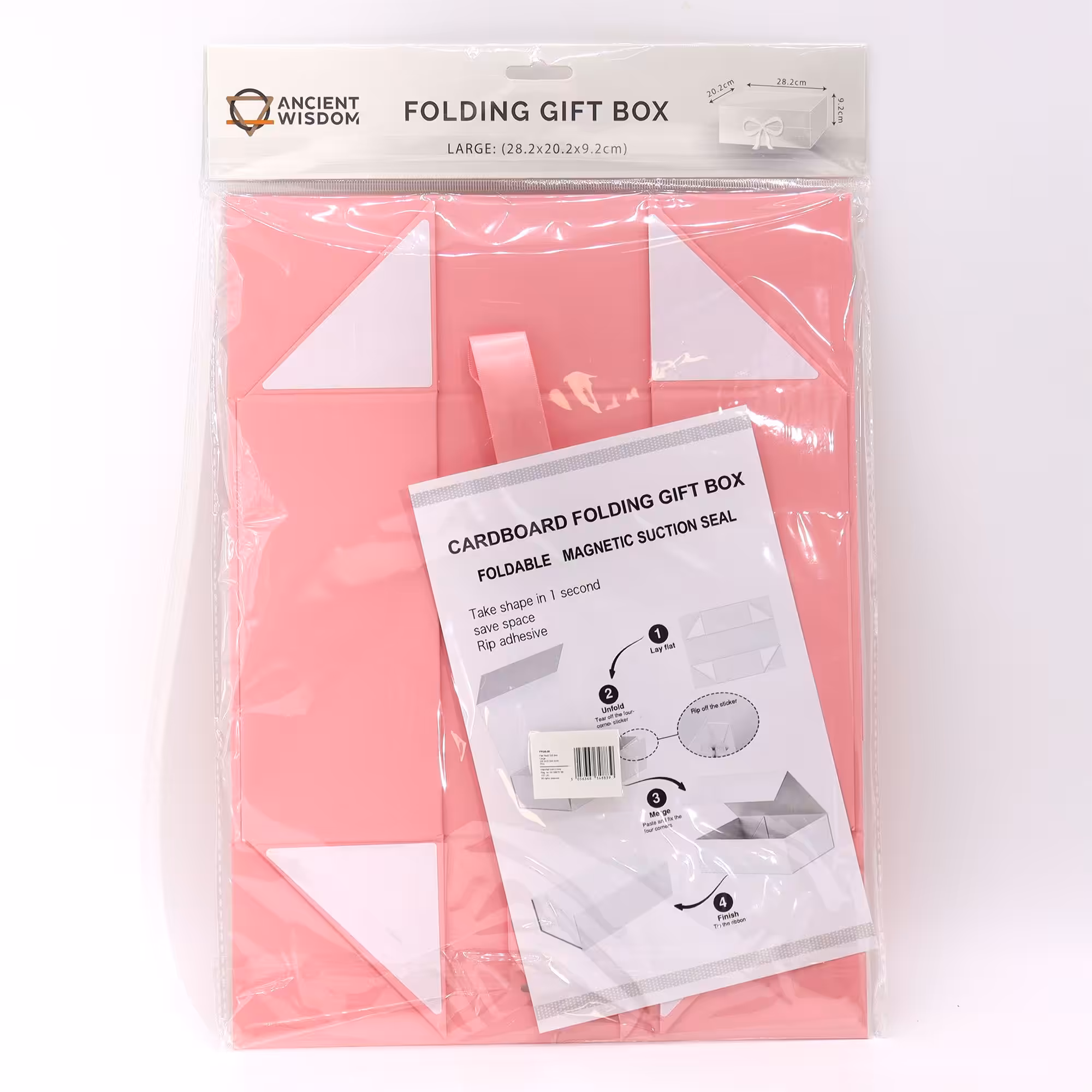 Flat Pack Gift Box – Large (28.2×20.2×9.2cm) – Pink | www.artisangoods.co.uk 4 Flat Pack Gift Box - Large (28.2x20.2x9.2cm) - Pink - Image 3