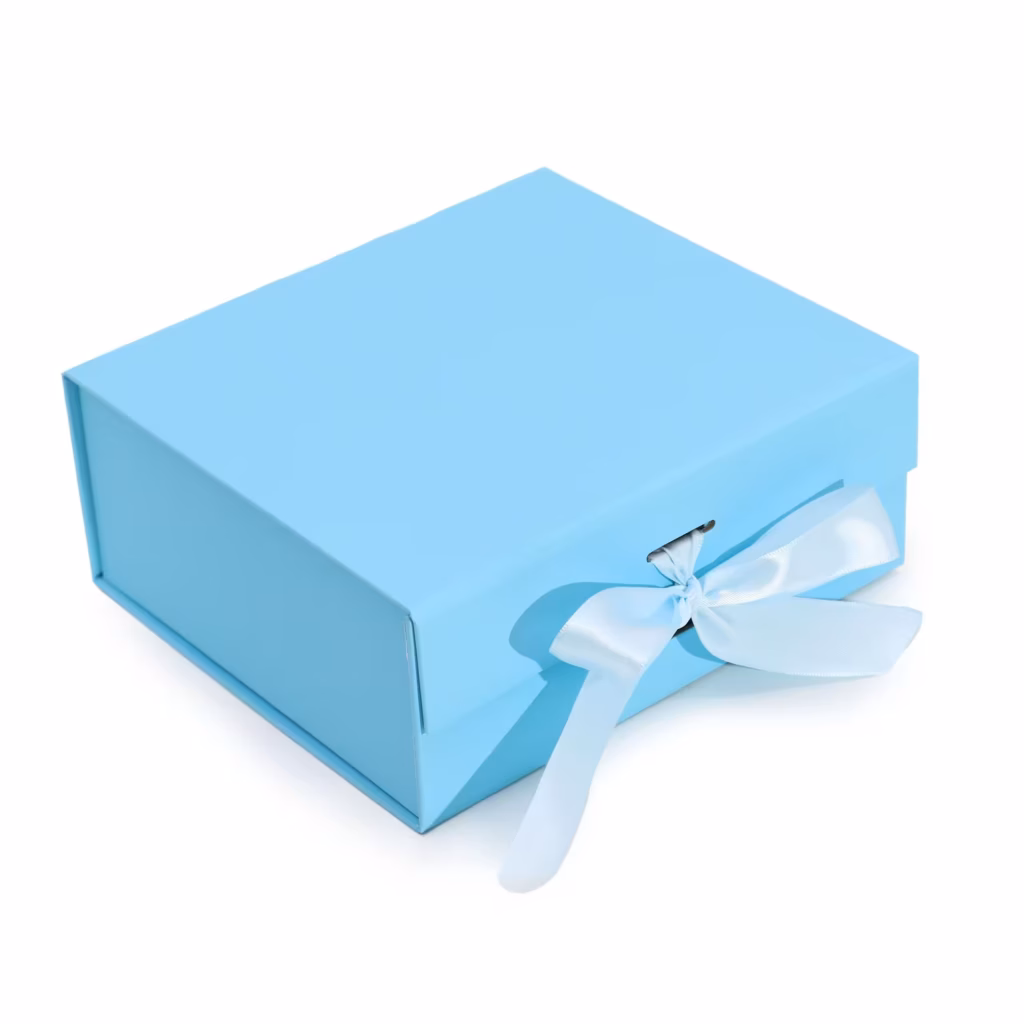 Flat Pack Gift Box – Medium Square (20×18.2x8cm) – Baby Blue | www.artisangoods.co.uk