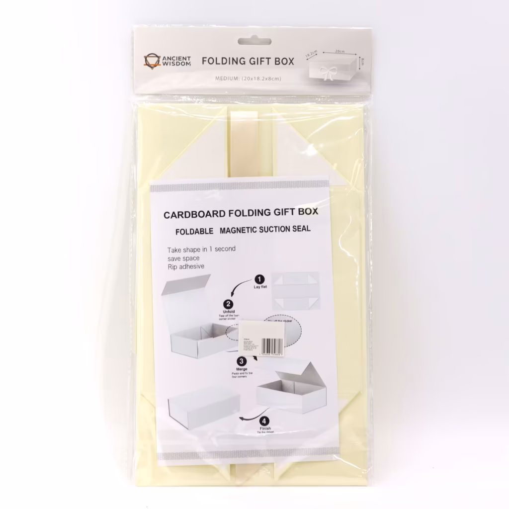 Flat Pack Gift Box – Medium Square (20×18.2x8cm) – Ivory | www.artisangoods.co.uk 2
