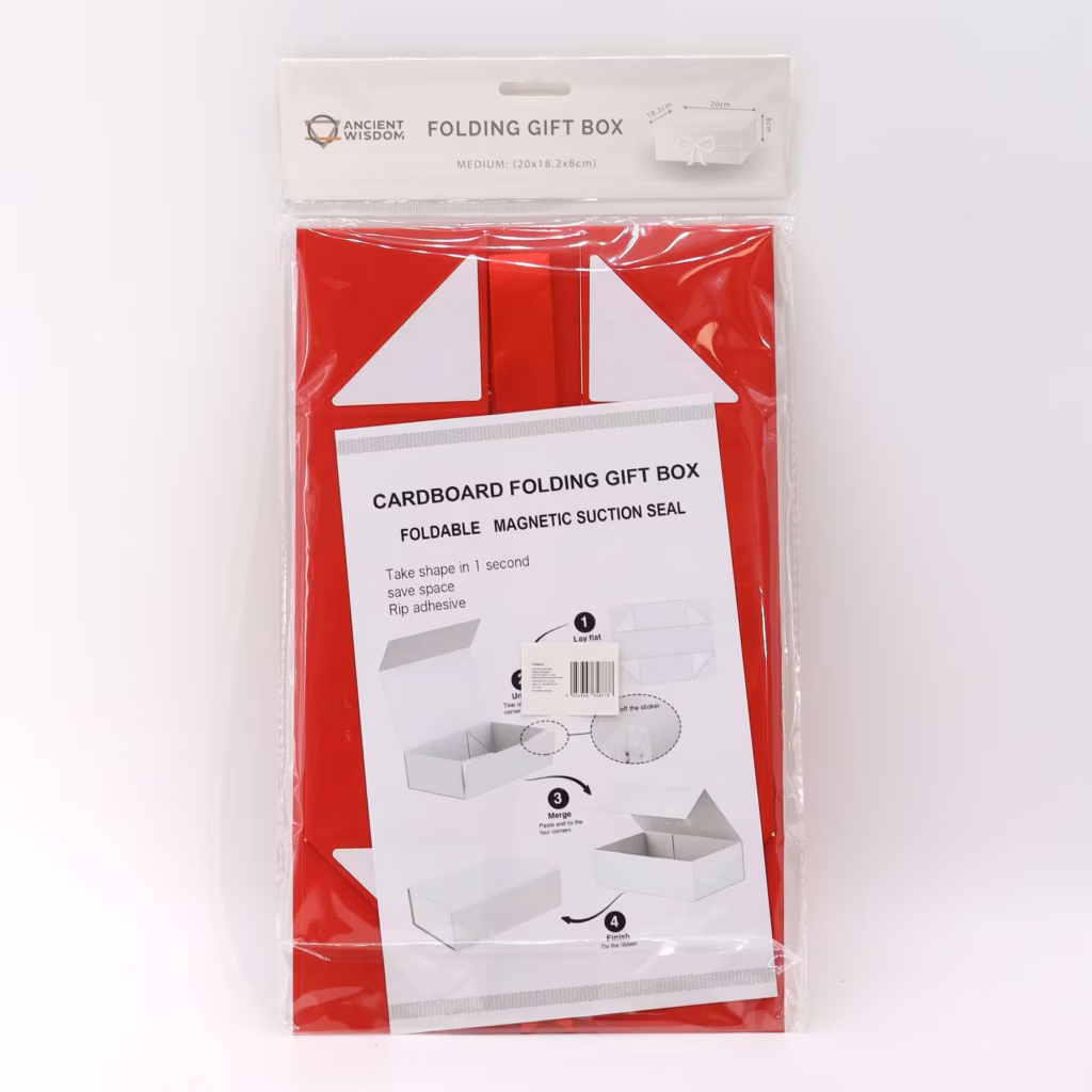 Flat Pack Gift Box – Medium Square (20×18.2x8cm) – Red | www.artisangoods.co.uk 4