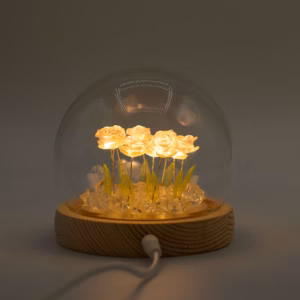 Floral Glow Garden Dome – 10 Pink Roses – LED USB | www.artisangoods.co.uk 4