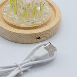 Floral Glow Garden Dome – 10 Pink Roses – LED USB | www.artisangoods.co.uk 3