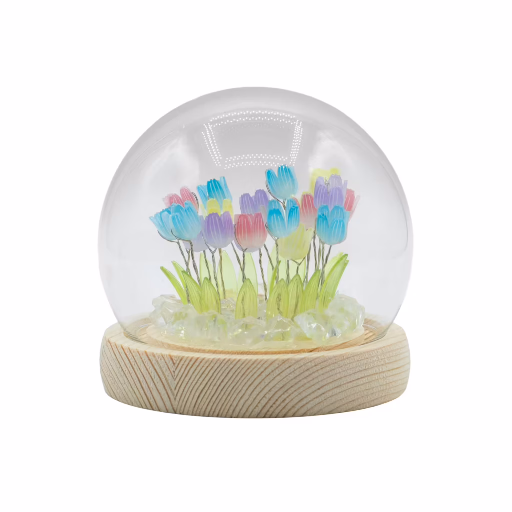 Floral Glow Garden Dome – 20 Multi Tulips – LED USB | www.artisangoods.co.uk 2