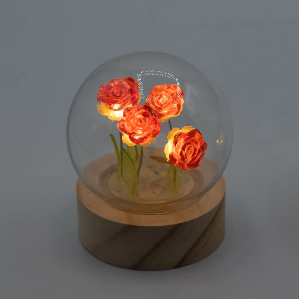 Floral Glow Garden Dome – 5 Red Roses – LED Battery | www.artisangoods.co.uk 4 Floral Glow Garden Dome – 5 Red Roses – LED Battery | www.artisangoods.co.uk 4