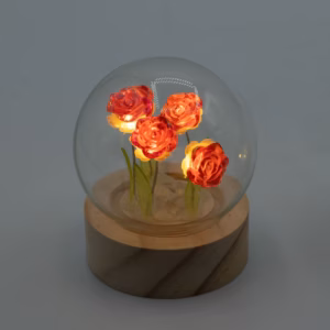 Floral Glow Garden Dome – 5 Red Roses – LED Battery | www.artisangoods.co.uk 4