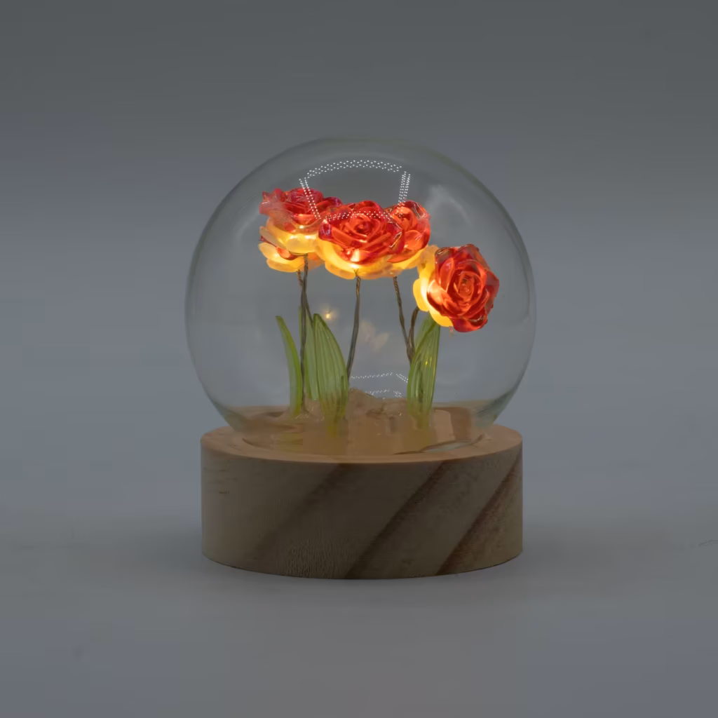 Floral Glow Garden Dome – 5 Red Roses – LED Battery | www.artisangoods.co.uk 3 Floral Glow Garden Dome – 5 Red Roses – LED Battery | www.artisangoods.co.uk 3