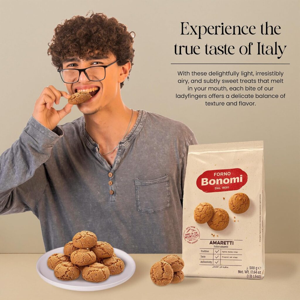Forno Bonomi Amaretti Biscuits – Almond-Flavored 500 g Pack