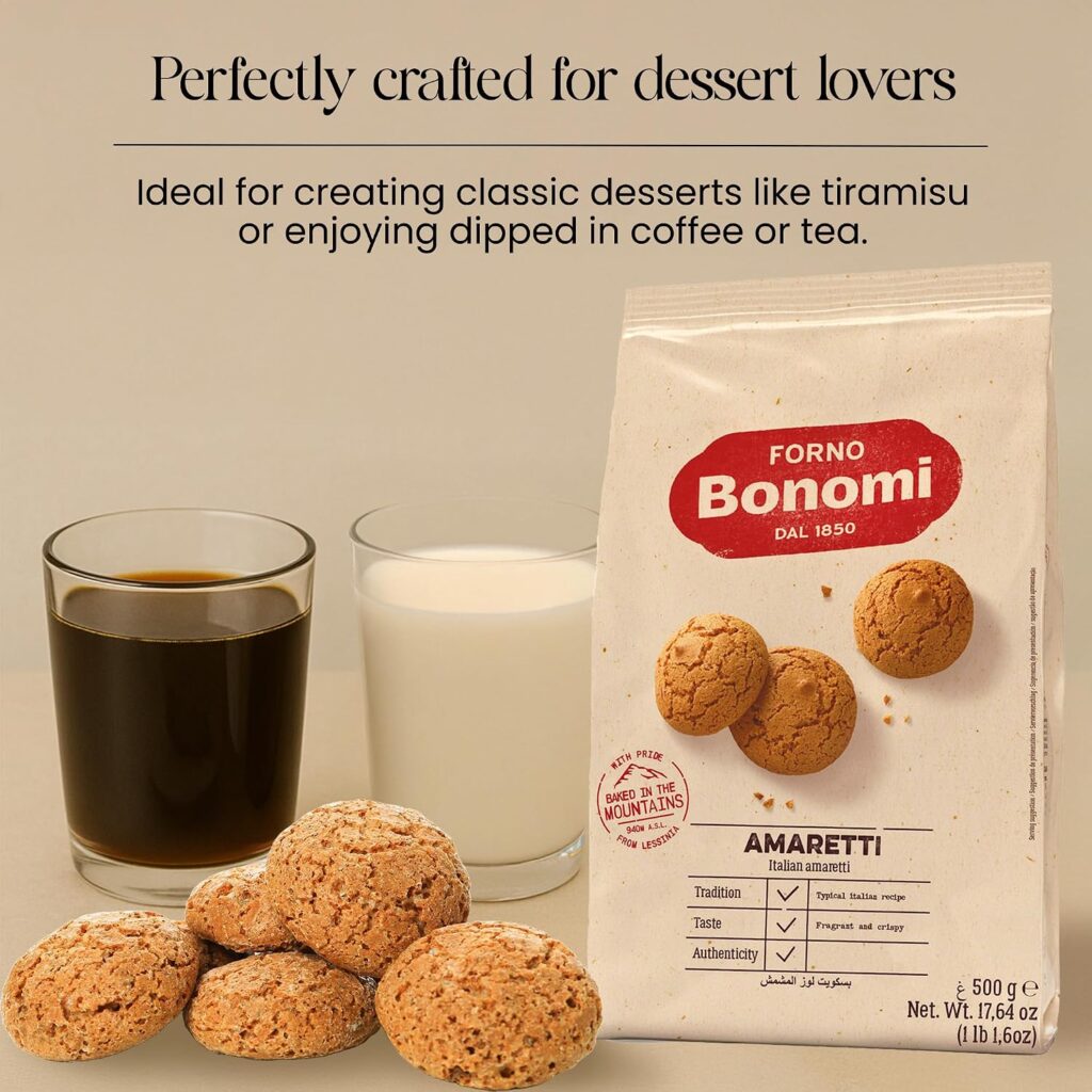 Forno Bonomi Amaretti Biscuits – Almond-Flavored 500 g Pack