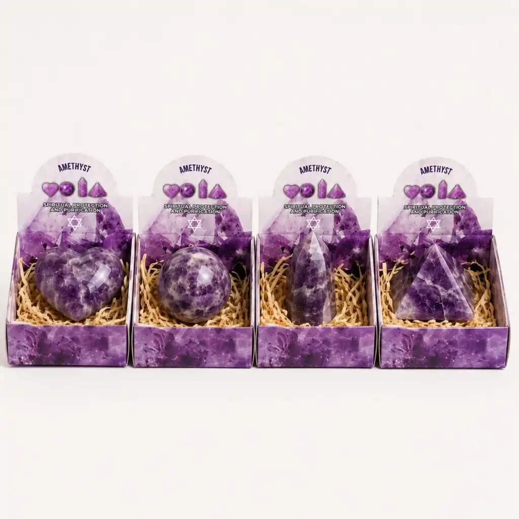 Four Gemstone Shapes - Amethyst