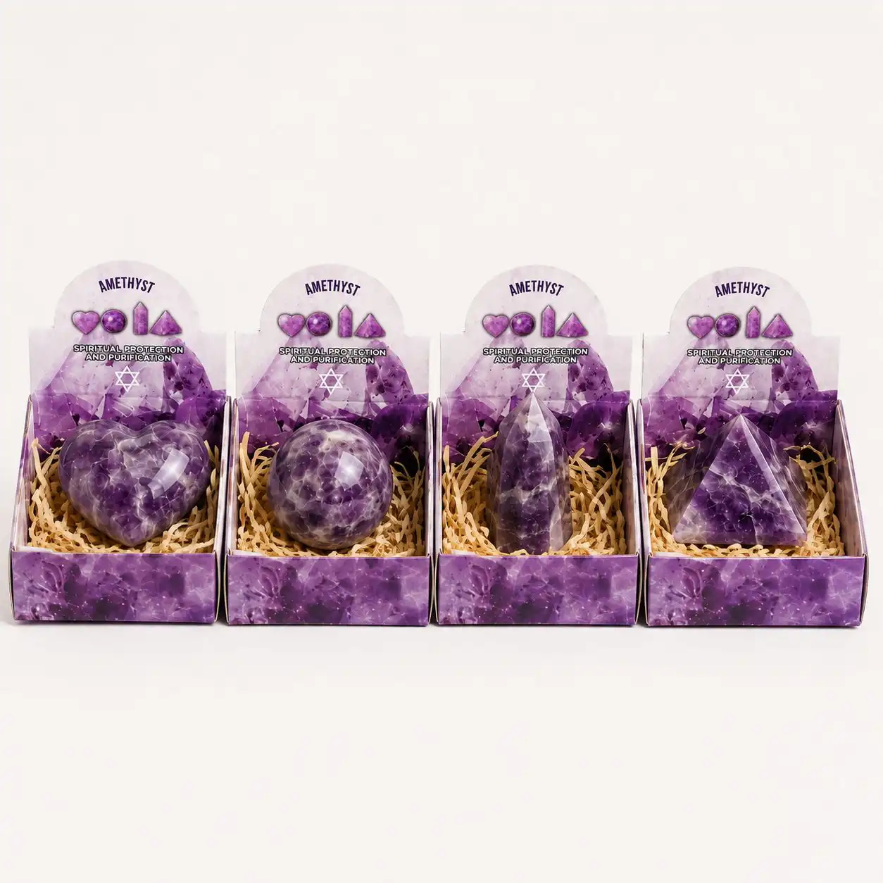 Four Gemstone Shapes - Amethyst