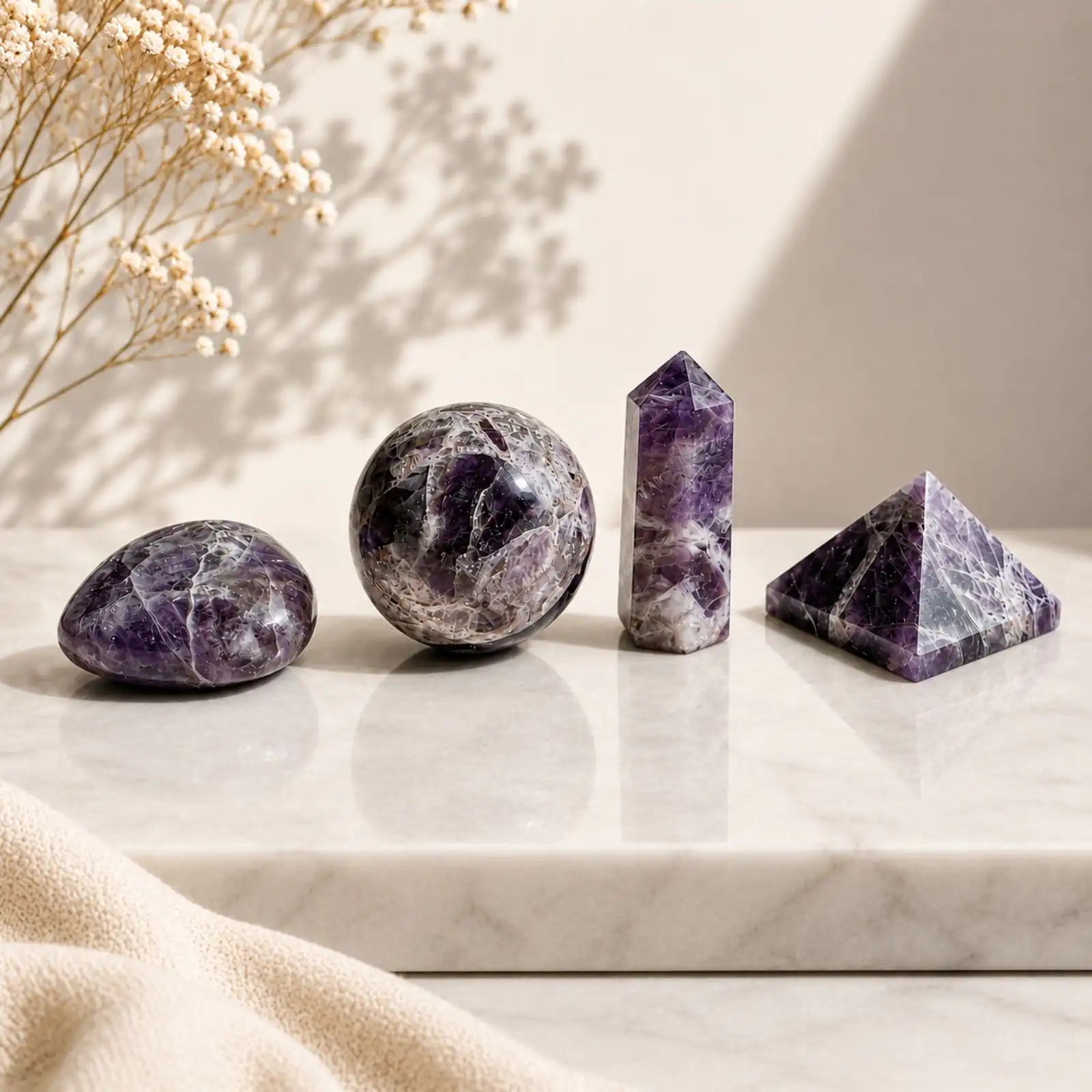 Four Gemstone Shapes - Amethyst