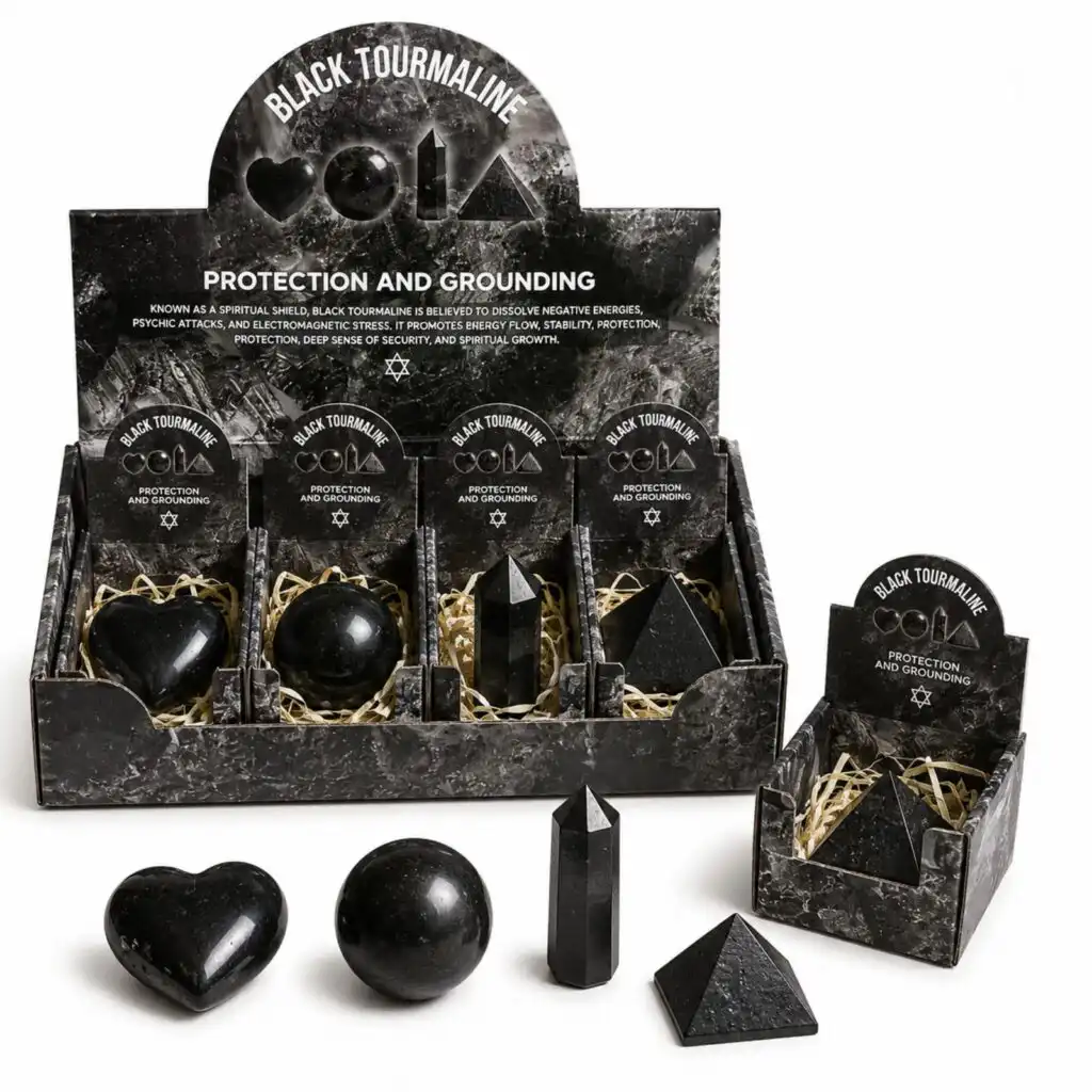 Four Gemstone Shapes - Black Tourmaline