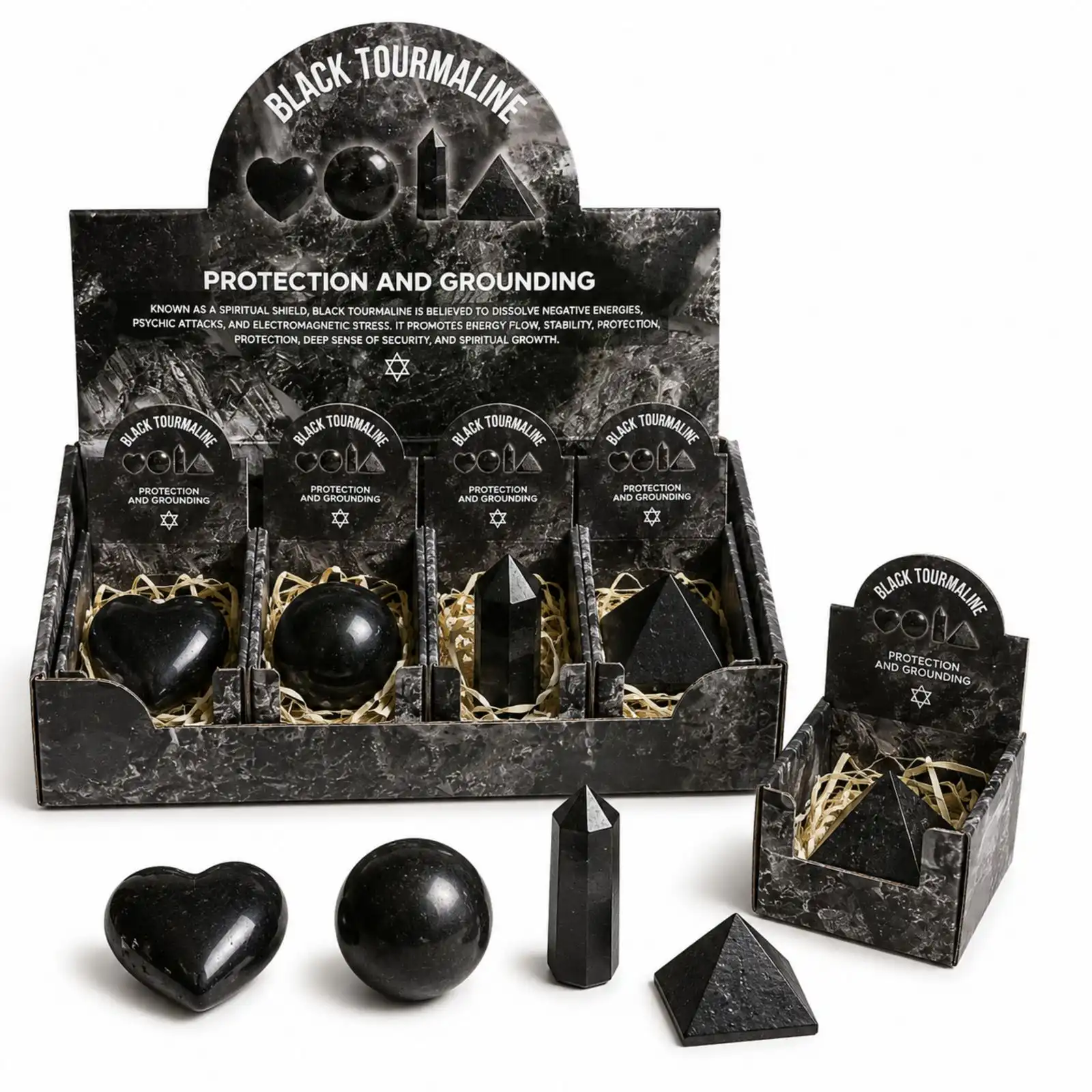 Four Gemstone Shapes - Black Tourmaline