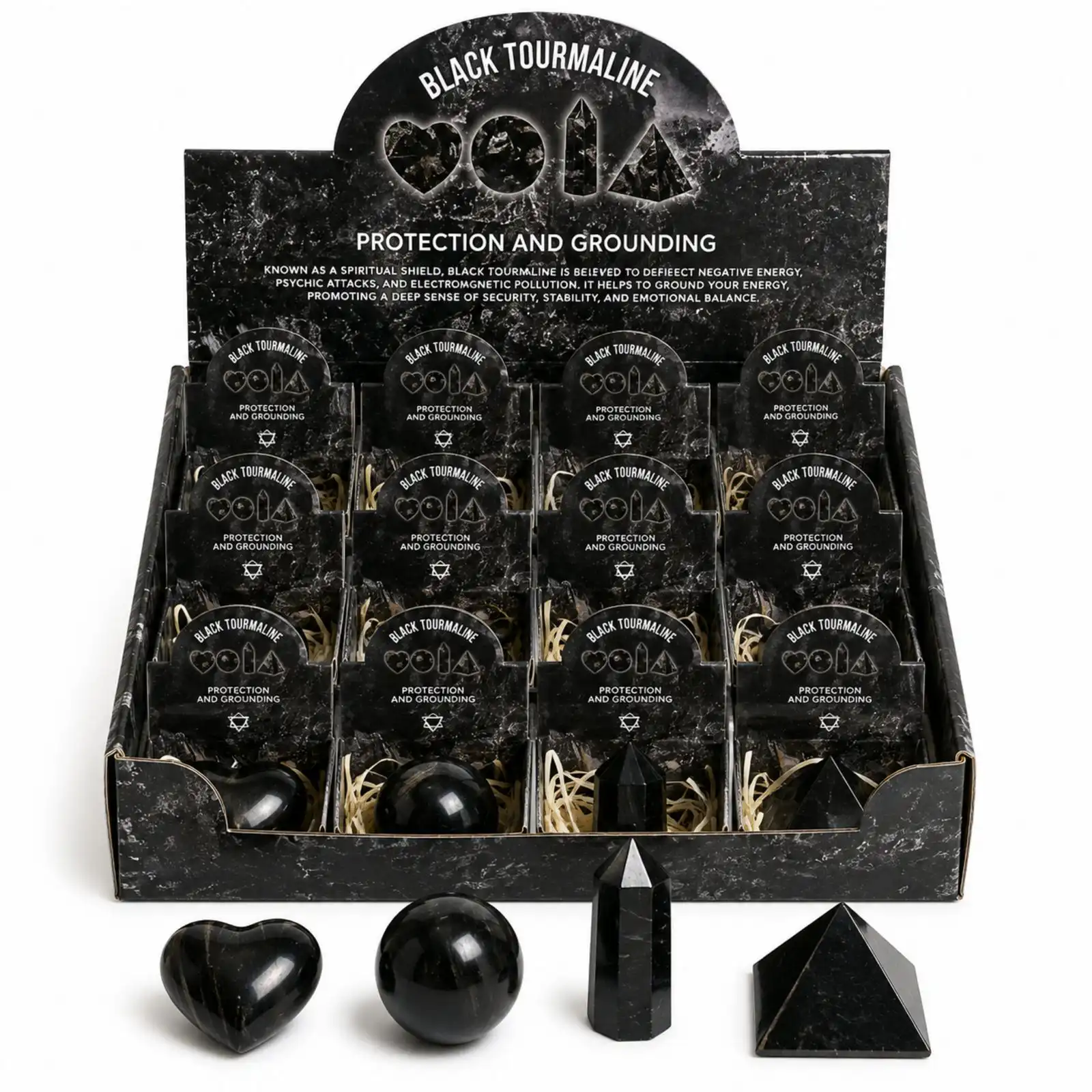 Four Gemstone Shapes - Black Tourmaline