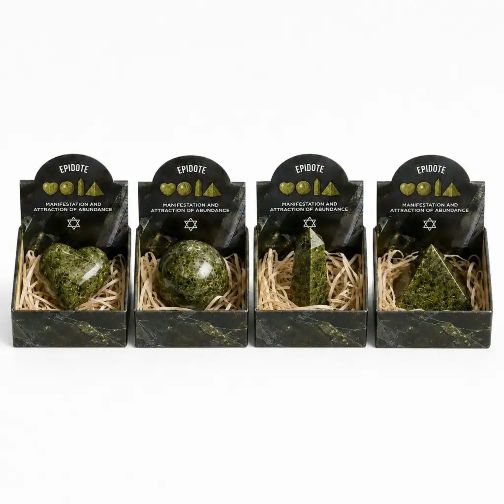 Four Gemstone Shapes - Epidote