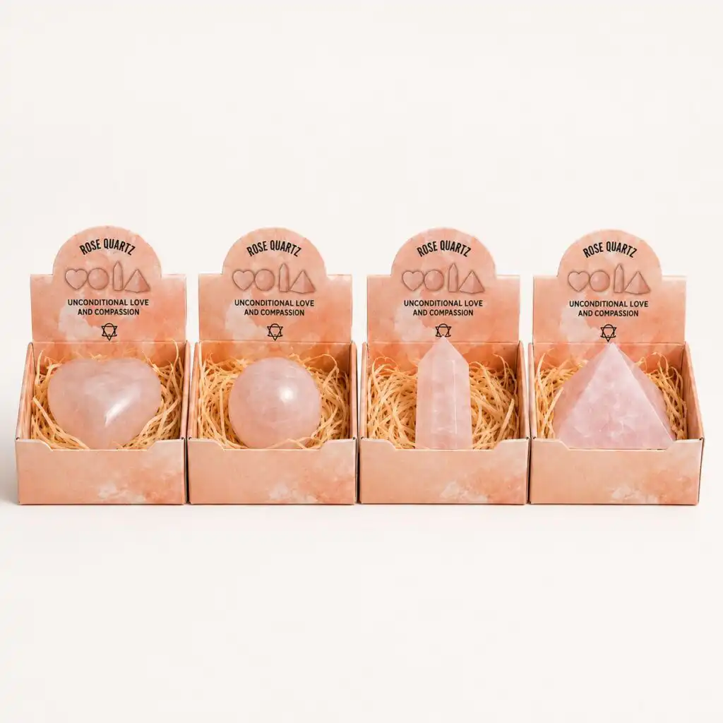 Four Gemstone Shapes - Rose Quartz