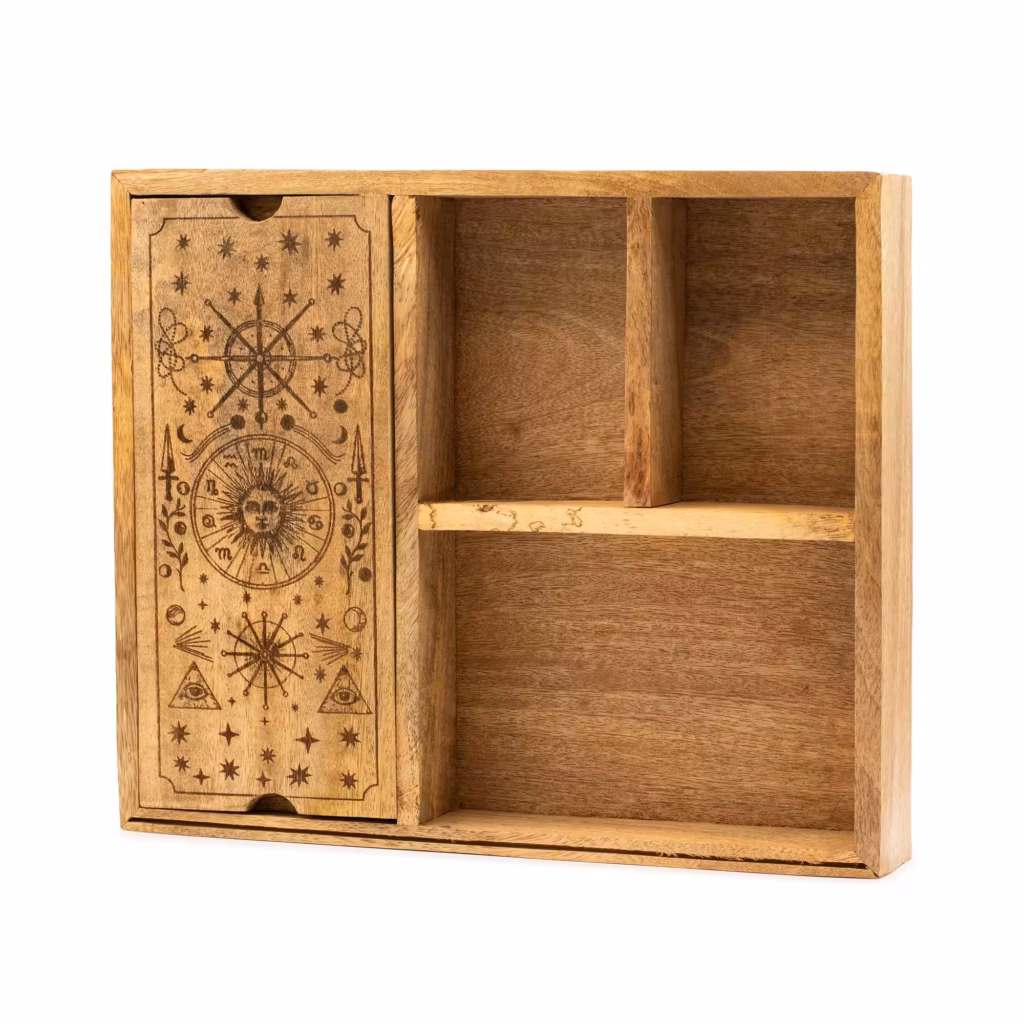 Four Section Tarot Box with Card Holder | www.artisangoods.co.uk