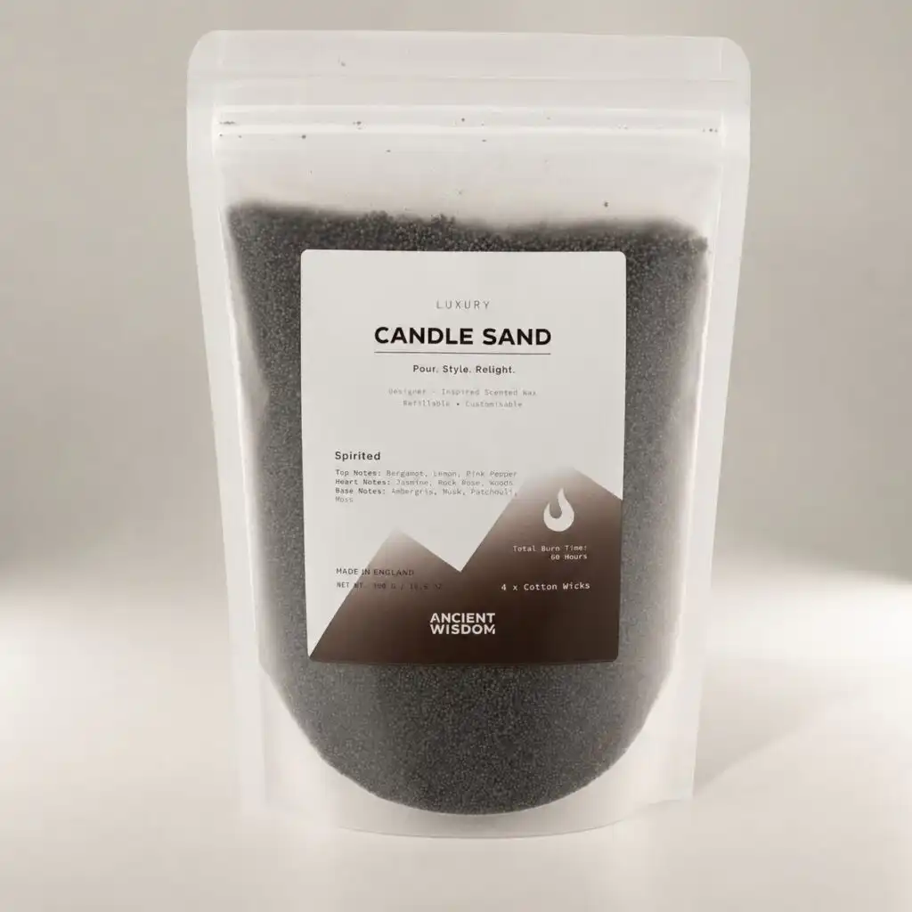 Fragranced Candle Sand - Black - Spirited - 300g