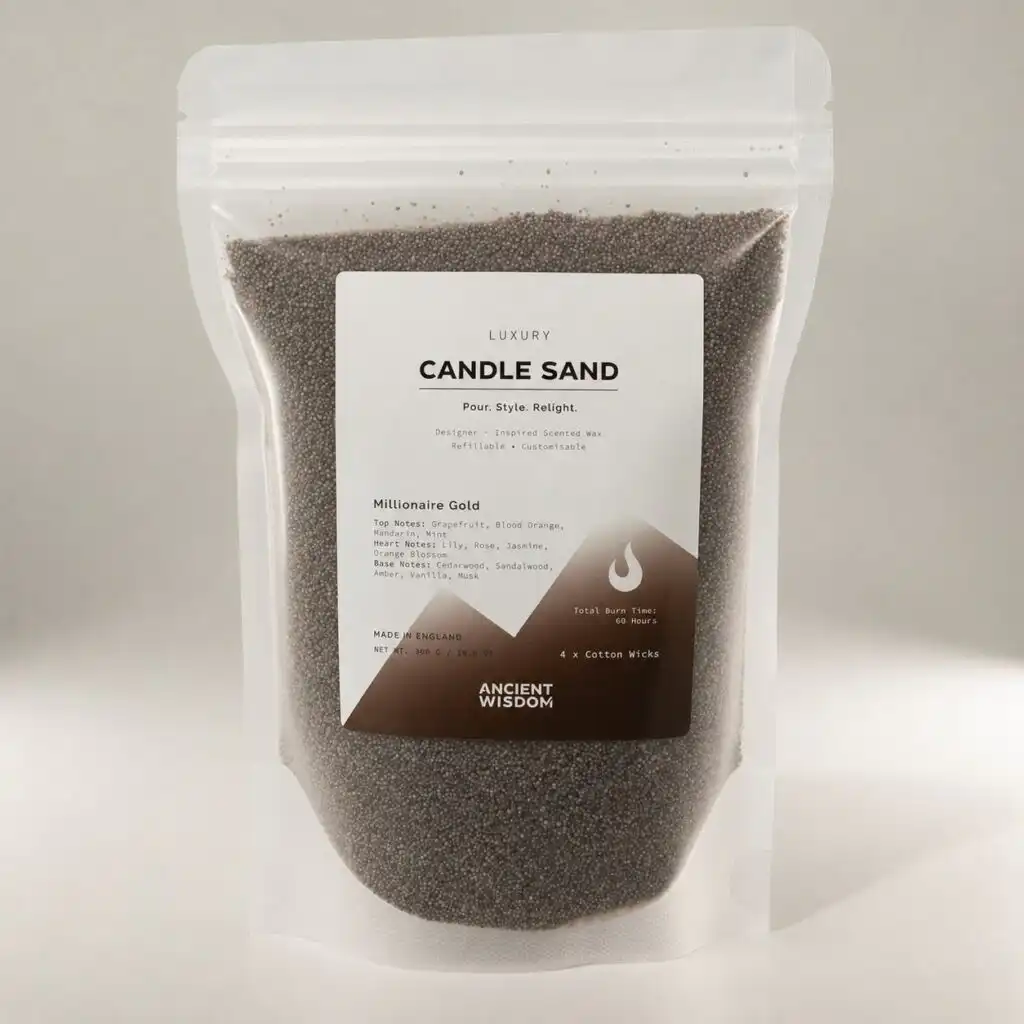 Fragranced Candle Sand - Chocolate Brown - Millionaire Gold - 300g