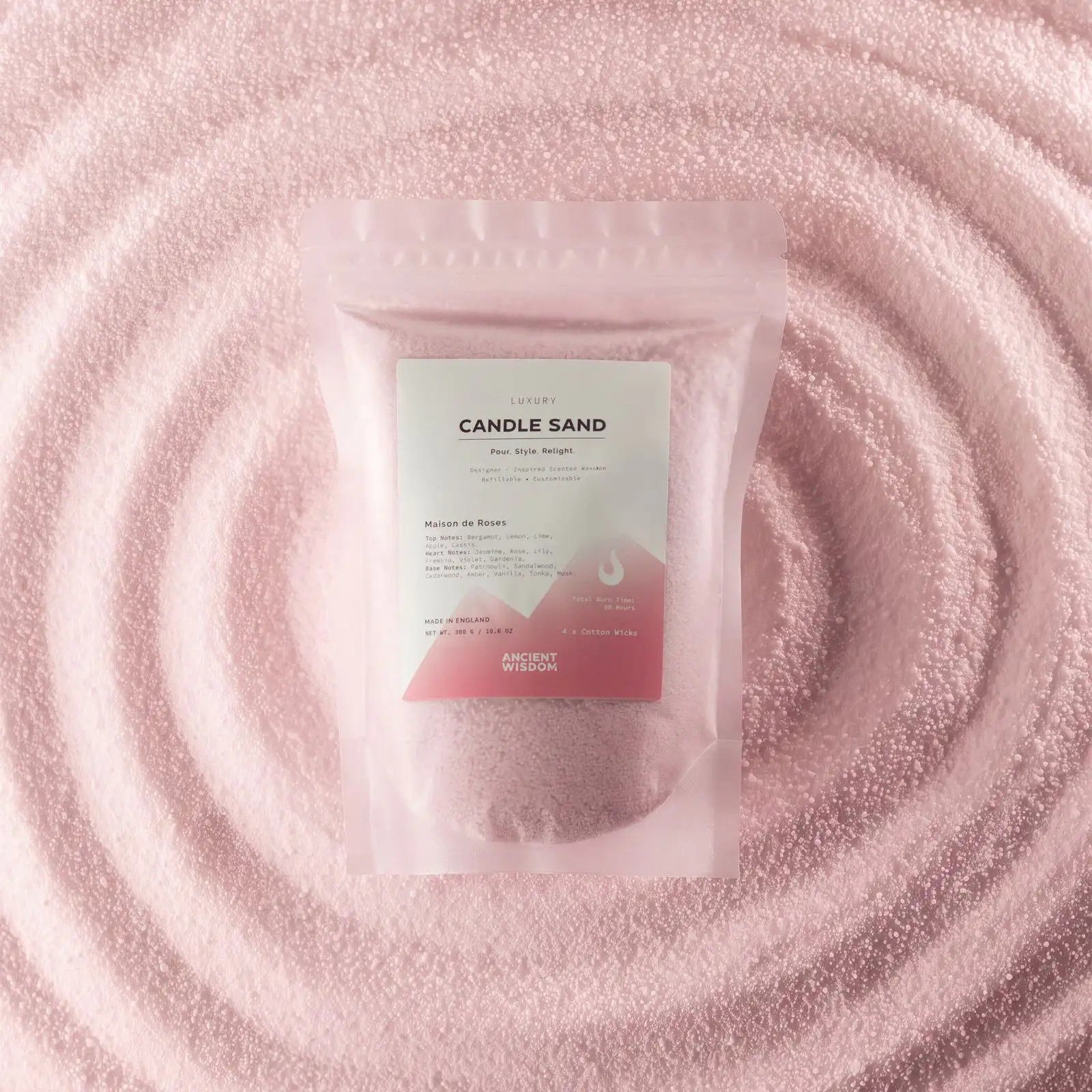 Fragranced Candle Sand - Dusty Rose - Maison de Roses - 300g