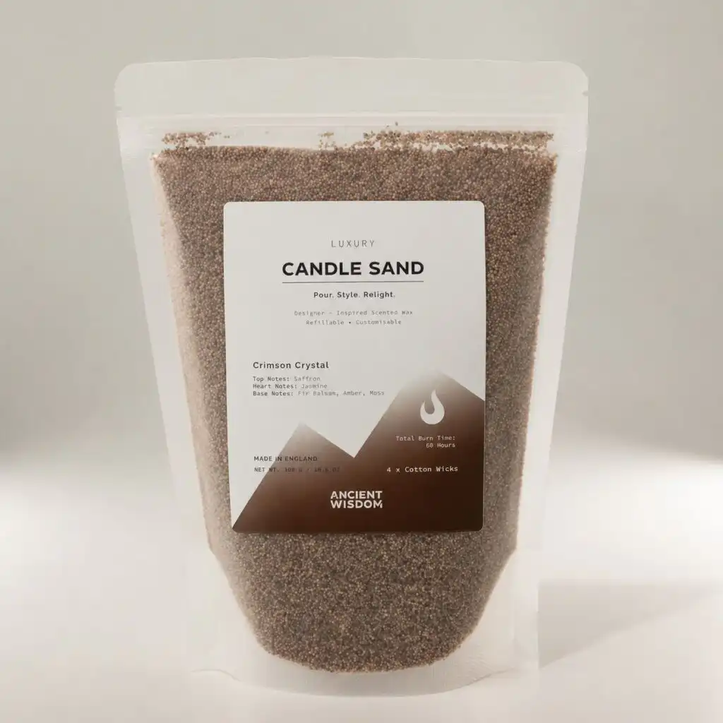 Fragranced Candle Sand - Mocha Brown - Crimson Crystal - 300g