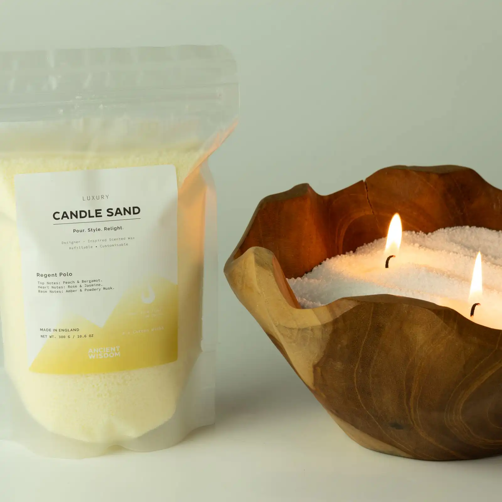 Fragranced Candle Sand - Warm Grey - Azure Noir - 300g