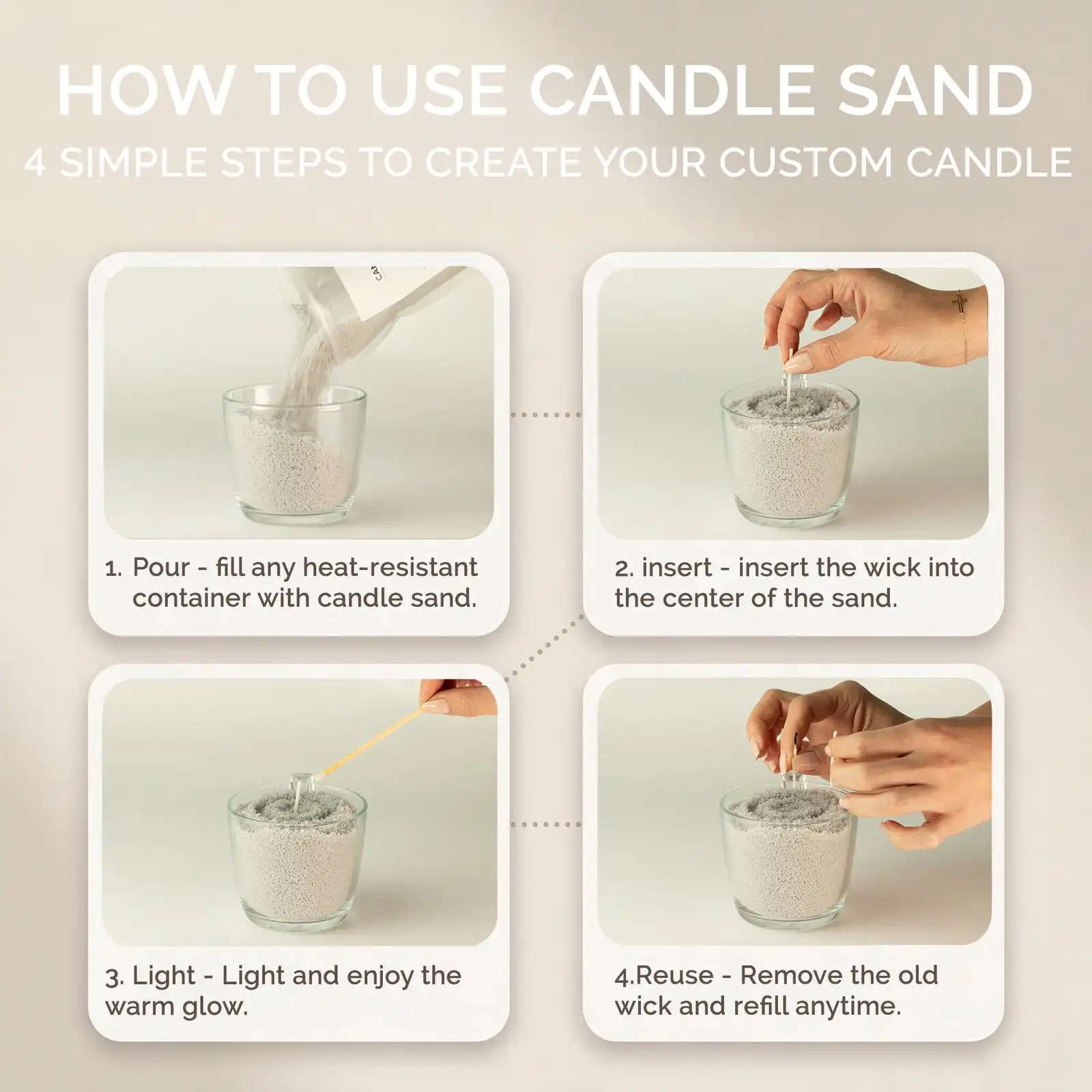 Fragranced Candle Sand - White - Starlight Elixir - 300g