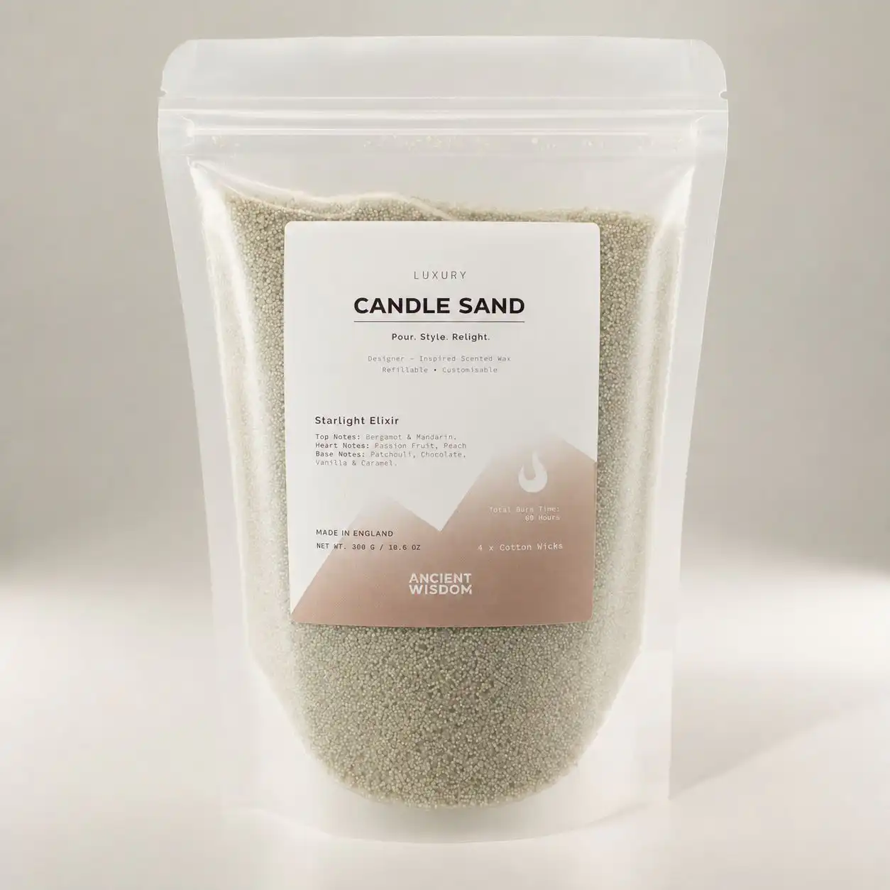 Fragranced Candle Sand - White - Starlight Elixir - 300g